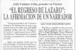 "El Regreso de Lázaro", la afirmación de un narrador