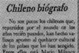 Chileno biógrafo  [artículo] Miguel Castillo Didier.