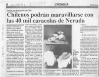 Chilenos podrán maravillarse con la 40 mil caracolas de Neruda  [artículo].
