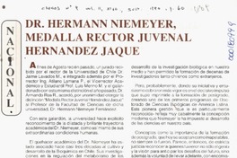 Dr. Hermann Niemeyer, medalla rector Juvenal Hernández Jaque