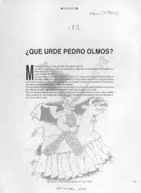 Qué urde Pedro Olmos?  [artículo].