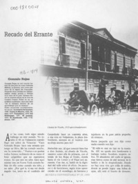 Recado del Errante  [artículo] Gonzalo Rojas.