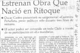 Estrenan obra que nació en Ritoque