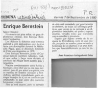 Enrique Bernstein  [artículo] Juan Francisco Arriagada del Solar.