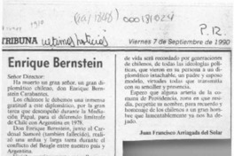 Enrique Bernstein  [artículo] Juan Francisco Arriagada del Solar.