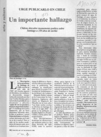 Un importante hallazgo  [artículo] Virginia Vidal.