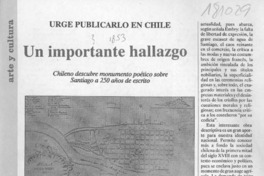 Un importante hallazgo  [artículo] Virginia Vidal.