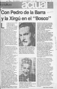 Con Pedro de la Barra y la Xirgú en el "Bosco"  [artículo] Sergio Ramón Fuentealba.