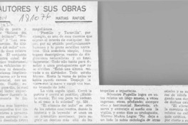 Los autores y sus obras  [artículo] Matías Rafide.