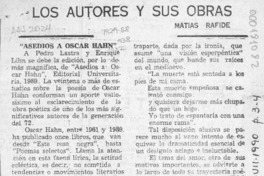 Los autores y sus obras  [artículo] Matías Rafide.