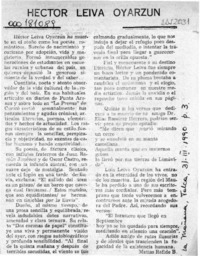 Héctor Leiva Oyarzún  [artículo] Matías Rafide B.