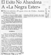 El Exito no abandona a "La negra Ester"  [artículo].