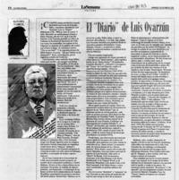 El "Diario" de Luis Oyarzún  [artículo] Luis Sánchez Latorre.