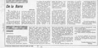 De la Barra  [artículo] Martín Ruiz.