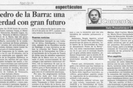 Pedro de la Barra, una verdad con gran futuro  [artículo] Italo Passalacqua C.