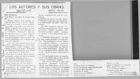 Los autores y sus obras  [artículo] Matías Rafide.