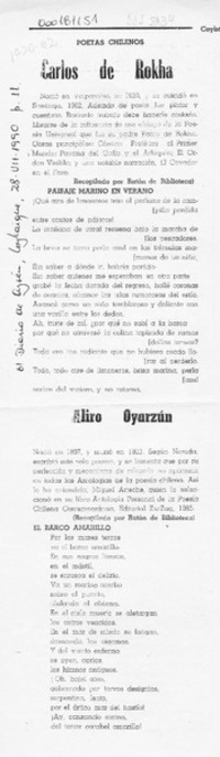 Carlos de Rokha  [artículo] Ratón de biblioteca.