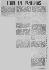 Lenin en pantuflas  [artículo] David Gallagher.