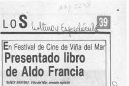 Presentado libro de Aldo Francia  [artículo] Nancy Aravena.