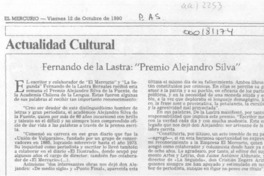 Fernando de la Lastra, "Premio Alejandro Silva"