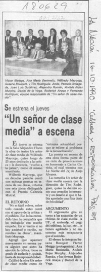 "Un señor de clase media" a escena  [artículo].