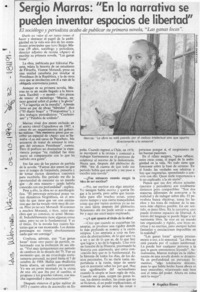 Sergio Marras, "En la narrativa se pueden inventar espacios de libertad"  [artículo] Angélica Rivera.