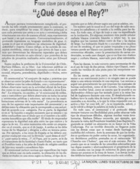 Qué desea el Rey?  [artículo].