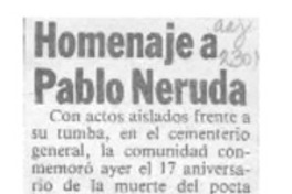 Homenaje a Pablo Neruda  [artículo].