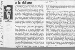 A la chilena  [artículo] Luis Sánchez Latorre.