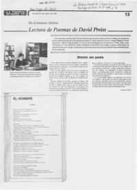 Misión, ser poeta  [artículo] Jennyfer Salvo.