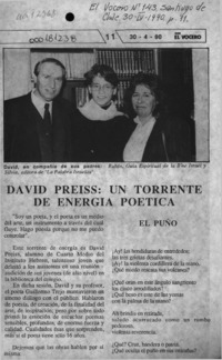 David Preiss, un torrente de energía poética  [artículo].
