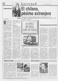 El chileno, pésimo extranjero  [artículo] Héctor Velis Mesa.