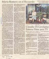 María Romero en el recuerdo