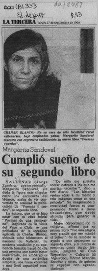 Cumplió sueño de su segundo libro  [artículo] Jorge Zambra.