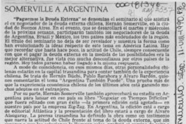 Somerville a Argentina  [artículo].