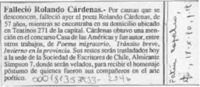 Falleció Rolando Cárdenas  [artículo].