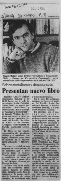 Presentan nuevo libro  [artículo].