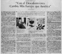 "Con el descubrimiento cambia más Europa que América"