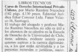 Curso de Derecho Internacional Privado Chileno  [artículo] Osvaldo Torres-Ahumada.