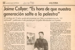 Jaime Collyer, "Es hora de que nuestra generación salte a la palestra"
