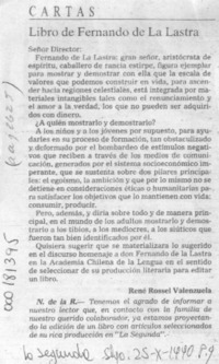 Libro de Fernando de la Lastra
