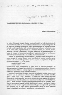 "La ley del tesoro", la palabra y el oro en "Tala"  [artículo] Mario Rodríguez F.
