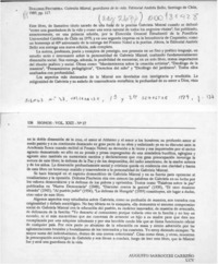 Dolores Pincheira, "Gabriela Mistral, guardiana de la vida"  [artículo] Augusto Sarrocchi Carreño.