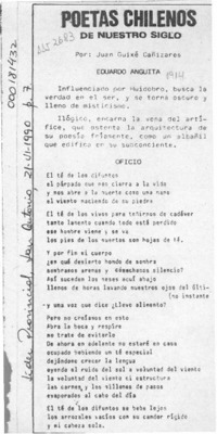 Poetas chilenos de nuestro siglo  [artículo] Juan Guixé Cañizares.
