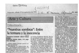 "Nuestras sombras", entre la ternura y la inocencia  [artículo] Mario Tomás Schilling F.