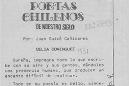 Poetas chilenos de nuestro siglo  [artículo] Juan Guixé Cañizares.