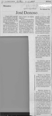 José Donoso  [artículo] Abelardo Troy.
