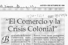 "El Comercio y la crisis colonial"