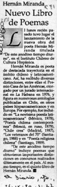 Nuevo libro de poemas  [artículo].