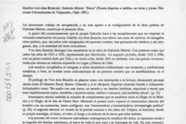 Gabriela Mistral "Reino"  [artículo] Eduardo Godoy Gallardo.